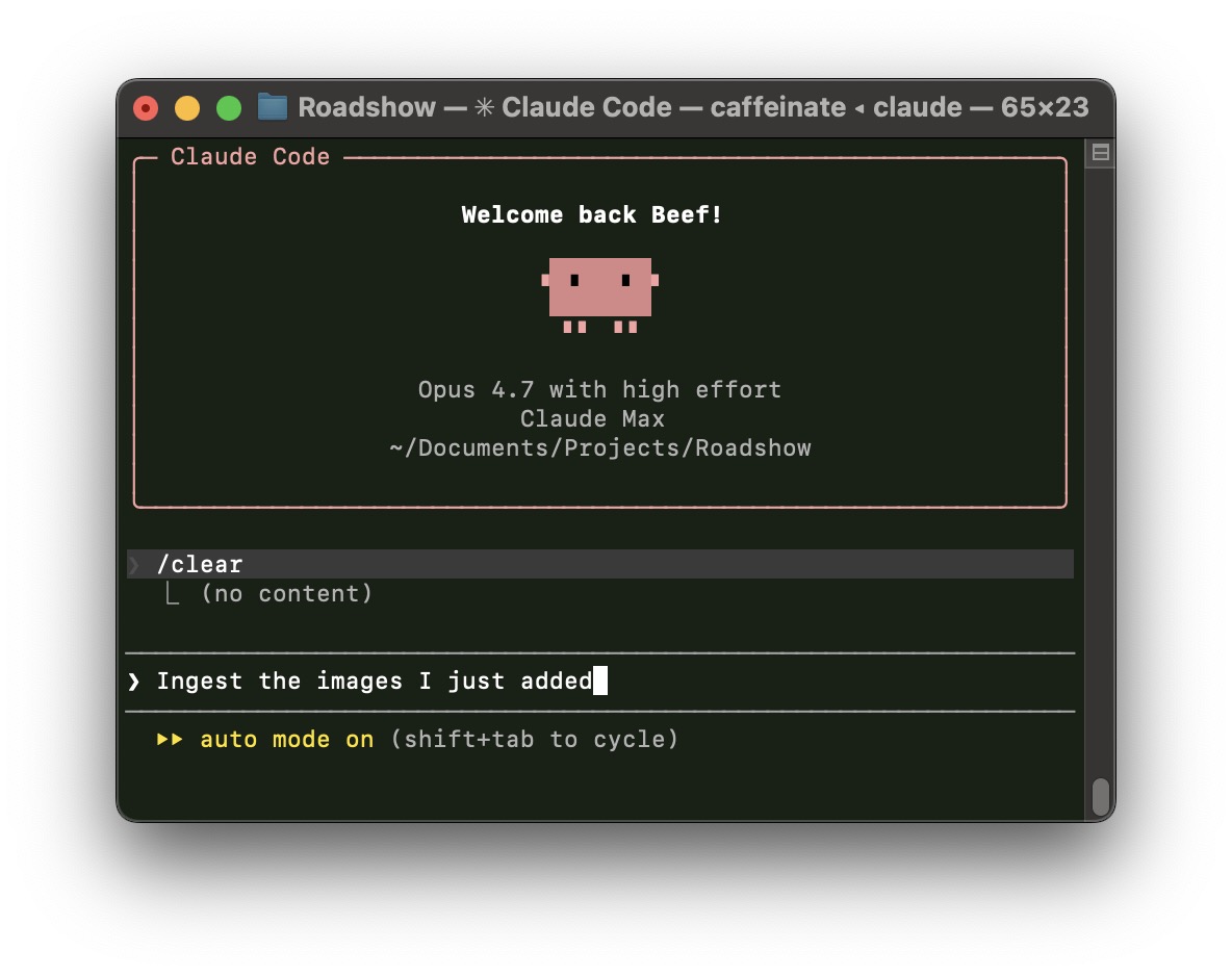 Claude Code terminal — ingest command